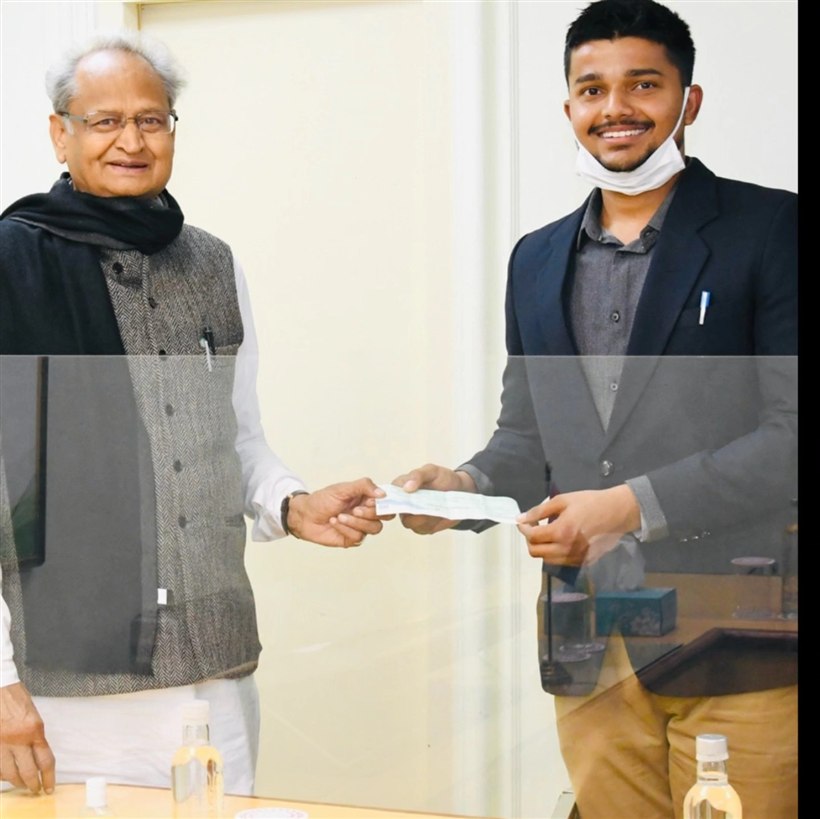 Rahul Sharma with CM Ashok Gehlot
