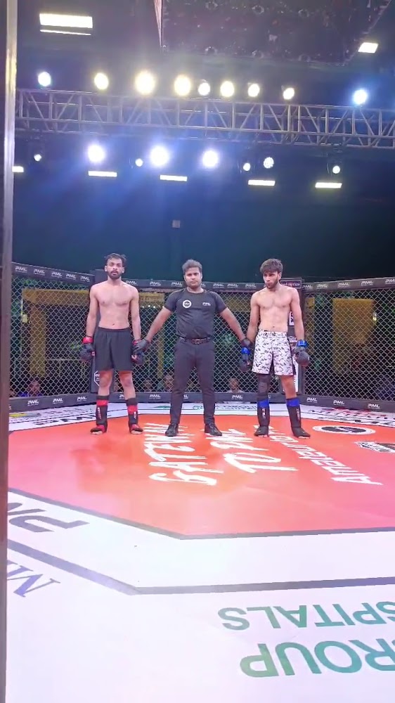 Krishna MMA fighters in the cage